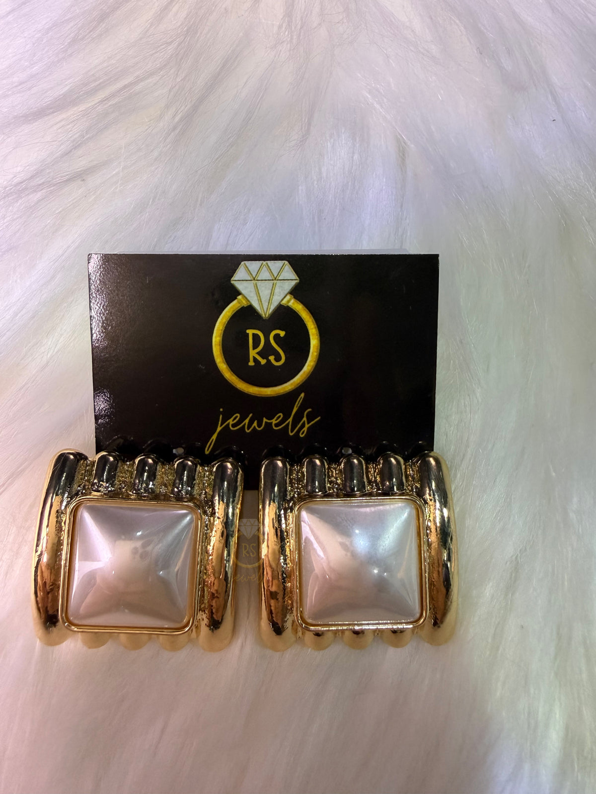 Square Faux-pearl Earings